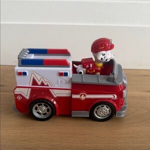 Paw Patrol Red and White Fire Truck with Marshall